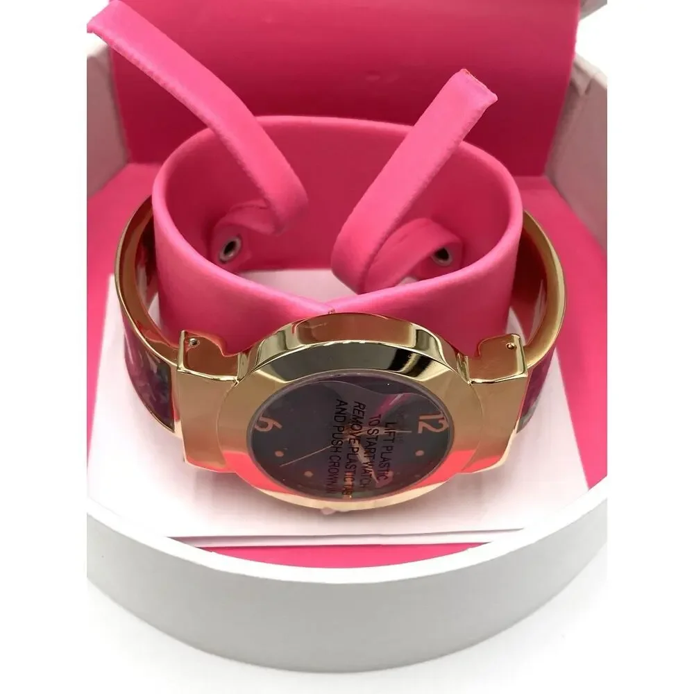 Isaac Mizrahi Live Women’s Watch Stainless Steel Green Gold Cuff New
